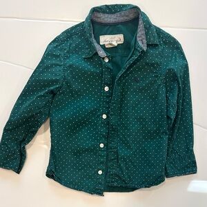 Green Polka Dot 4T Button Down Shirt